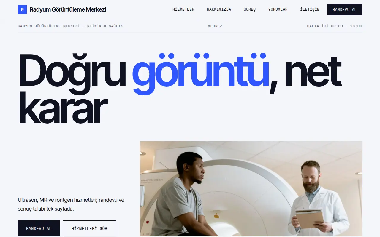 Kişisel Doktor Web Sitesi — Radyum Görüntüleme Merkezi